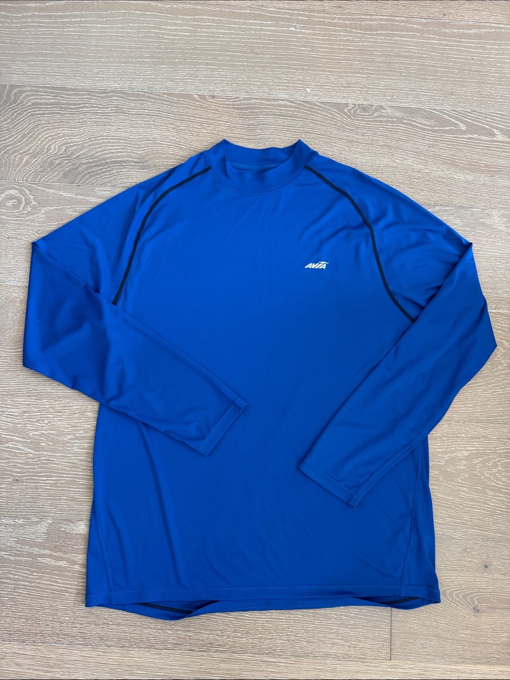 Avia Men’s Long Sleeve Mac Cool Gym Shirt - Blue with Black Trim